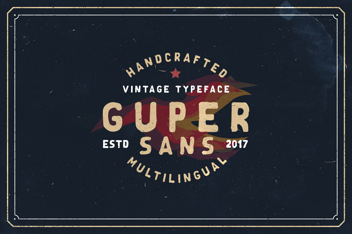 Guper Sans: A Handcrafted Vintage Typeface for Authentic Design